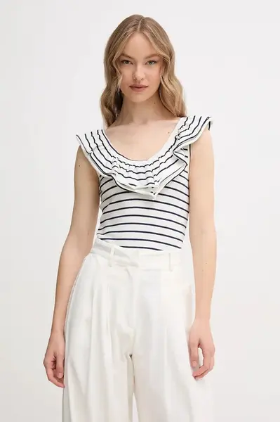 Top Pepe Jeans VALERY bílá barva, odkrytá záda, PL506017