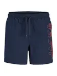 Jack & Jones Junior Plavecké šortky 'JPSTMaui Wave'  námornícka modrá / hrdzavo červená