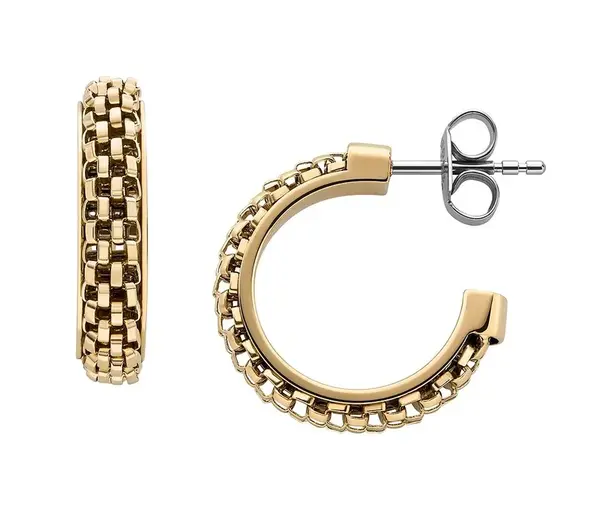 Skagen Stylové pozlacené náušnice kruhy Merete SKJ1858710