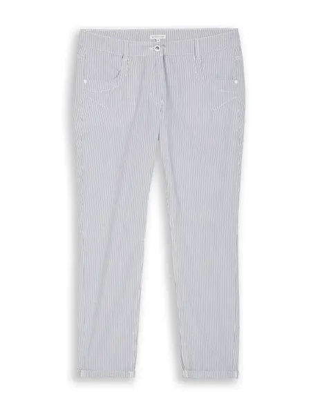 TOM TAILOR Chino nohavice  sivá / biela
