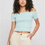 Women's T-shirt with a ribbed pattern in blue color