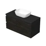 Kúpeľňová skrinka s krycou doskou SAT Cube Way 100x47,5x46 cm hnedá mat CUBE3D461002ZHKD