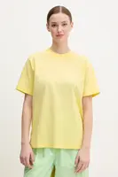 Bavlněné tričko New Balance žlutá barva, WT41501PRC