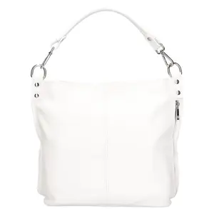 Dámská kožená kabelka přes rameno Italia Kaly - bílá