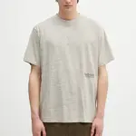 Tričko Barbour Barbour Calton Linen Blend OS Fit T-Shirt pánské, béžová barva, s aplikací, MTS1404