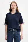 Bavlněný svetr Tommy Hilfiger dámský, tmavomodrá barva, WW0WW45694