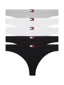 Tommy Hilfiger Underwear Tangá  sivá melírovaná / čierna / biela