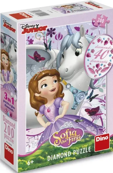 Puzzle Sofie a jednorožec 200 dílků diamond (poškozená)