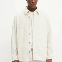 Manšestrová košile A.P.C. surchemise boris pánská, béžová barva, relaxed, s klasickým límcem, COHDW.H02811