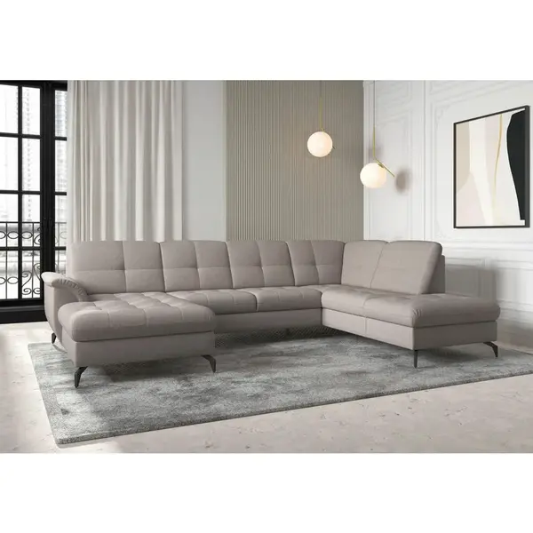 Sit & More SEDACÍ SOUPRAVA, textil, šedohnědá