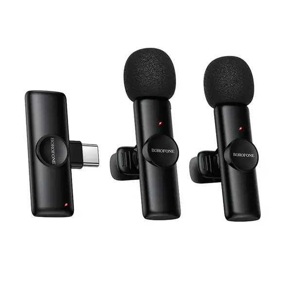 Borofone BFK16A Bezdrátový mikrofon USB-C, 2 kusy, černý