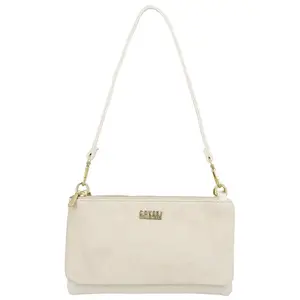 Stylová dámská semišová kabelka na rameno Amanda, béžová