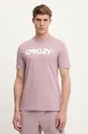 Bavlněné tričko Oakley MARK II pánské, růžová barva, s potiskem, FOA404011