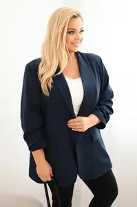 Kesi Włoski Dámská elegantní plus size blazer modrá