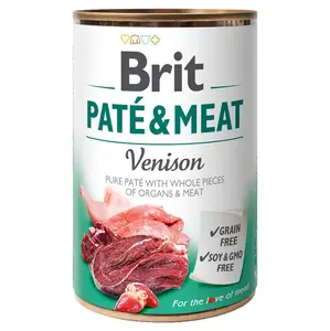 BRIT Paté & meat venison konzerva pro psy 400 g