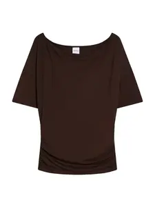Bershka Tričko  tmavohnedá