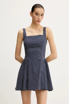 Šaty Abercrombie & Fitch tmavomodrá barva, mini, KI159-5485