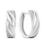 Brilio Silver Nadčasové stříbrné kruhy se zirkony EA452W