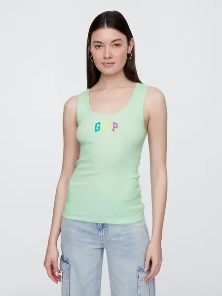 GAP Ribbed Tank Top with Logo - Women's