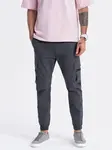 Ombre Men's JOGGER pants with zippered cargo pockets - graphite