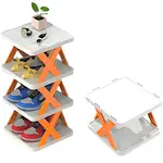 Skladací stojan na topánky oranžový 4 úrovne