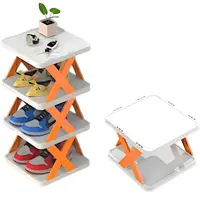 Skladací stojan na topánky oranžový 4 úrovne