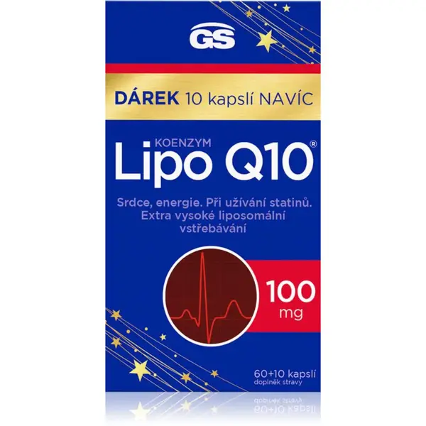 GS Koenzym Lipo Q10 100 mg kapsle pro zdravé srdce a cévy 70 cps