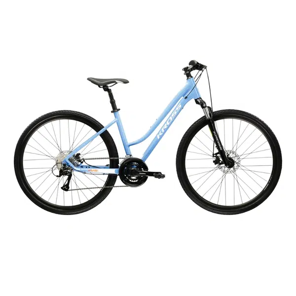Dámské crossové kolo Kross Evado 3.0 28" Gen 007 L (19", 168-180 cm) modrá / bílá / lesk