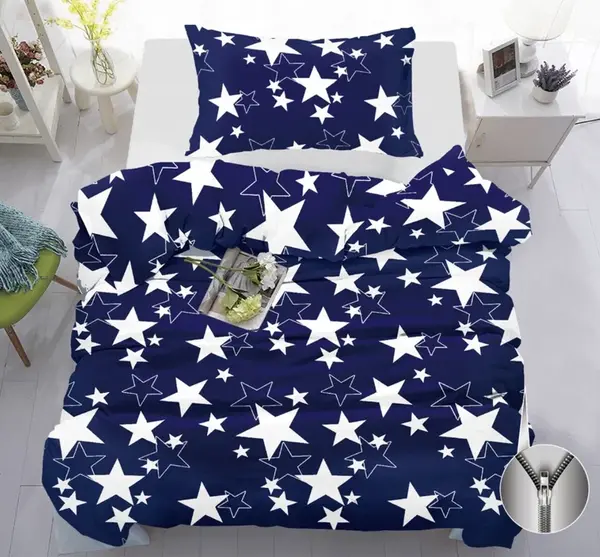 Bavlněné povlečení STAR tmavě modré Rozměr povlečení: 70 x 90 cm | 140 x 200 cm