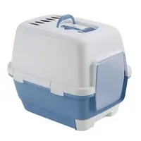 Stefanplast Cathy Clever & Smart 58x45x48 cm modrá s bílou krytá toaleta se zásuvkou na