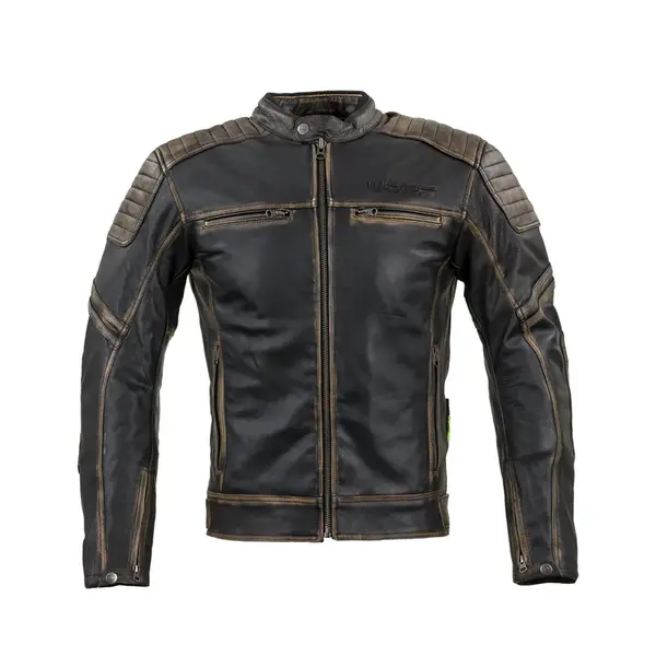 Kožená moto bunda W-TEC Mungelli vintage hnědá 4XL
