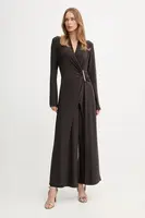 Overal Joseph Ribkoff hnědá barva, s výstřihem do v, 254219