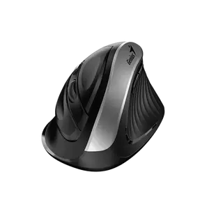 Genius Ergo 8250S /Bezdrátová/Vertikální/Optická/Pro praváky/1 600 DPI/USB/ černá-stříbrná