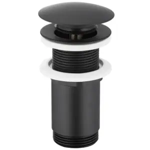 Click-clack výpusť kulatá velká černá bez přepadu