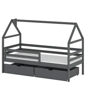 Posteľ Domček Aron 80x160 grafitová