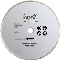 Kotúč diamantový rezný, celoobvodový, mokré rezanie, 230 mm, Drel