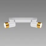 Stropné bodové svietidlo  PUZON SPT GU10 2L WHITE/GOLD 04124 LS2