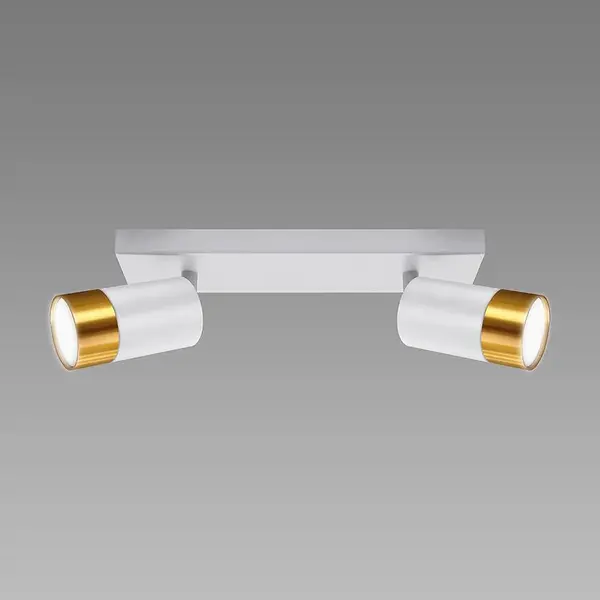 Stropné bodové svietidlo  PUZON SPT GU10 2L WHITE/GOLD 04124 LS2