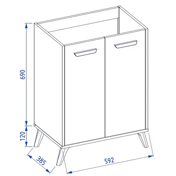 Kúpeľňová skrinka pod umývadlo 60 NOVA biela