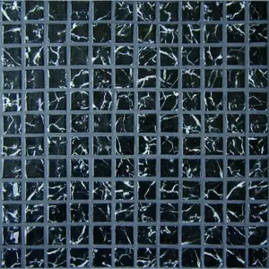 Sklenená mozaika Mosavit Negro marquina 30x30 cm lesk NEGROMA