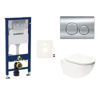 Cenovo zvýhodnený závesný WC set Geberit do ľahkých stien / predstenová montáž + WC SAT Infinitio SIKOGESINFD20