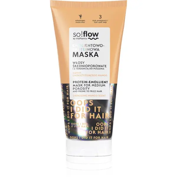 so!flow Medium Porosity Hair Protein-Emollient Mask maska na vlasy proti krepateniu 200 ml