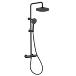 Sprchový systém SAT na stenu s vaňovým termostatom čierna matná SATSSTVKC