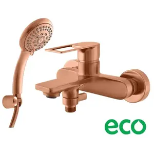Vaňová batéria RAV SLEZÁK Nil so sprchovacím setom 150 mm kartáčovaná zlatá ružová NL254.5/1ZRK
