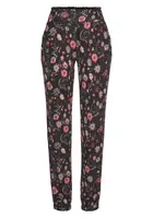 LASCANA Nohavice  béžová / zelená / svetlofialová / ružová / čierna