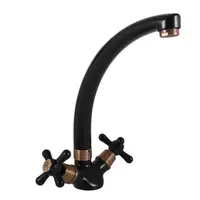 RAV SLEZÁK Morava drezová batéria s otočným ramienkom čierna / stará mosadz mk120.0/3cmatsm MK120.03CMATSM