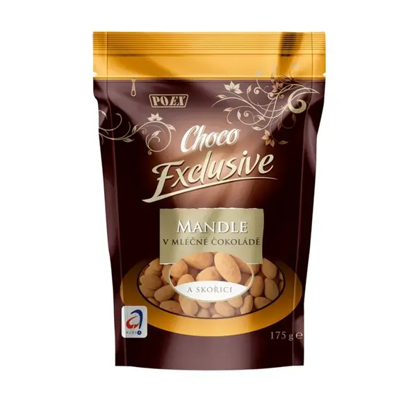 POEX Choco Exclusive Mandle v mléčné čokoládě a skořici 175 g