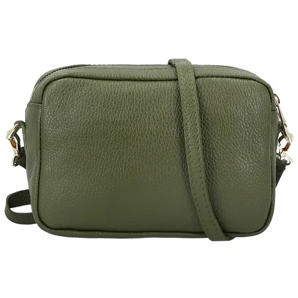 Dámská kožená crossbody kabelka tmavě zelená - Delami Vera Pelle Maevis