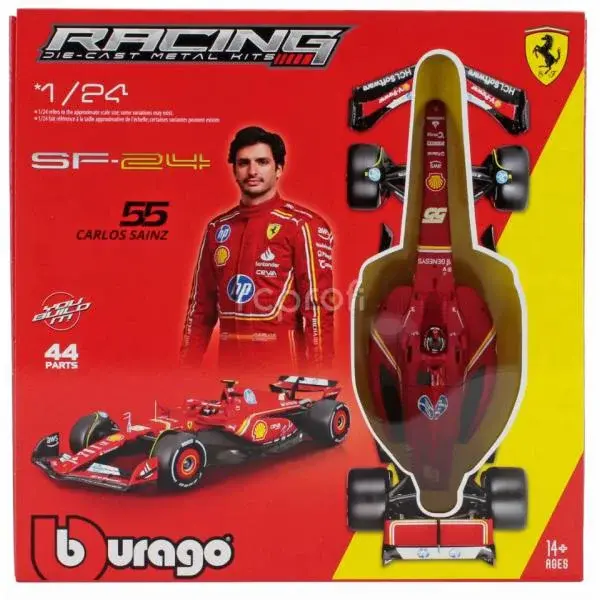 Bburago 1:24 Ferrari F1 Racing Model KIT -SF24 (2024) č.55 Carlos Sainz s podstavcem