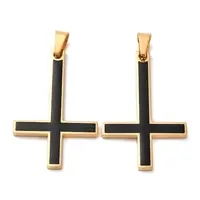 304 Stainless Steel Saint Peter's Cross Pendants